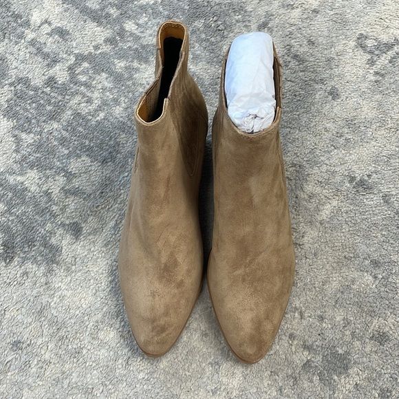 New Rag & Bone Rover Block Heel Chelsea Booties Ankle Boots Suede Tan Sz 35 - Picture 3 of 14